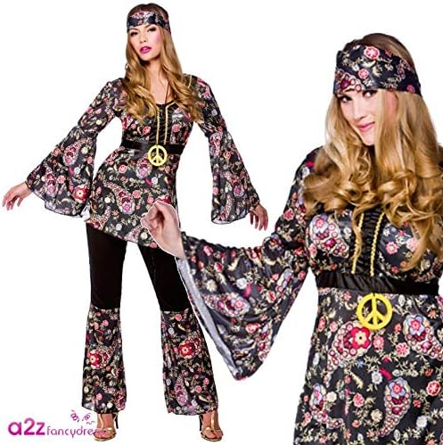Adult Female Peace Lovin' Hippie Fancy Dress Costume