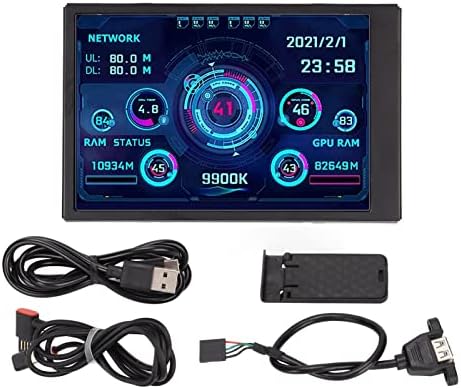 GOWENIC 3.5in Mini IPS Screen, Portable USB C AIDA64 CPU RAM Data Monitor Computer Temperature Display PC Sensor Panel Display, 360° Rotation, Only Support for Windows System