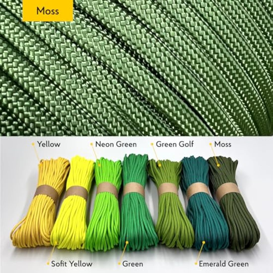 EdcX Paracord 4mm, 35+ Solid Colors (10m, 15m, 30m, 50m, 100m, 300m) | Ideal for Crafting, DIY, Camping, Survival, Outdoor | 100% Nylon Rope 4mm | Tactical Cord 550 Type III