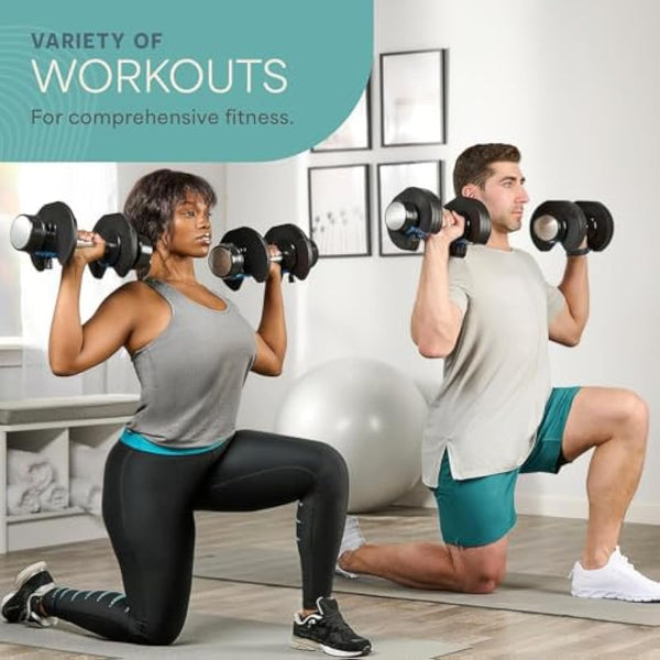 Adjustable Dumbbells Pair - Perfect for Home Gym Workouts, Strength Training & Muscle Building, Space, Saving Design for Easy Storage, Versatile Dumbbell Sets for Men