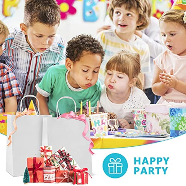 HAUSPROFI 30pcs Kraft Paper Bags for Gifts, Food & Sweets, Strong Carrier Bags with Twisted Handles for Kid Parties, Weddings, Thicken 130gsm