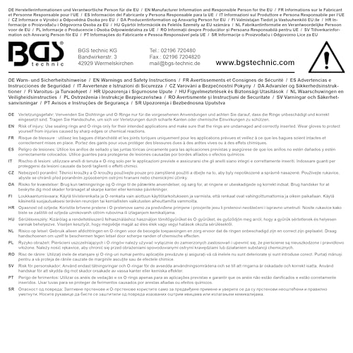 BGS 8045 | O-Ring Assortment | Ø 3 - 50 mm | 419 pcs.