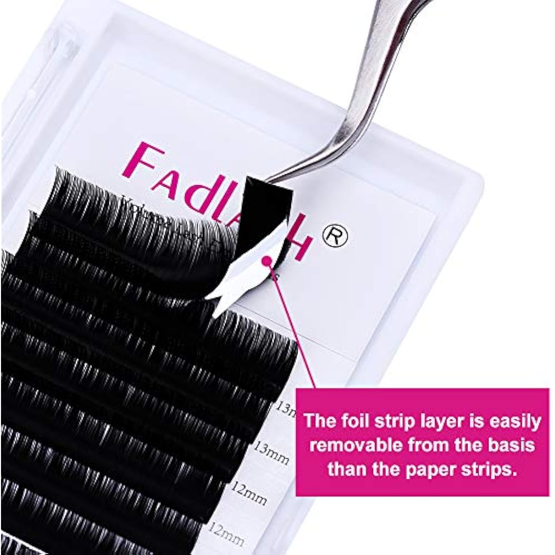 Fadlash Individual Classic Eyelash Extension 0.10mm D Curl 8-14mm Mixed Tray 1:1 Matte Black Professional Classic Individual Lashes