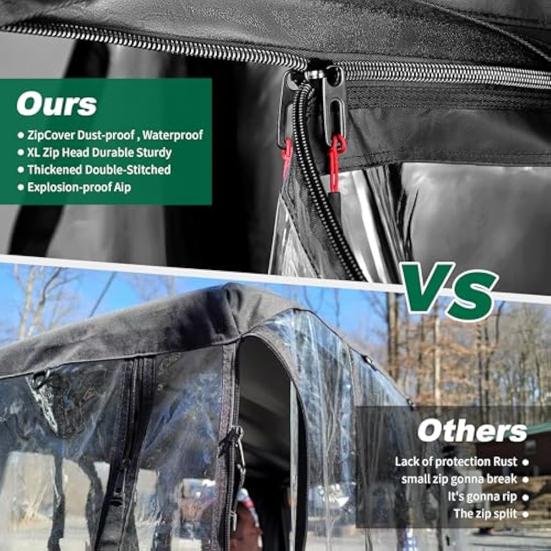 10L0L 2 Passenger Deluxe Golf Cart Driving Enclosures for Club Car Precedent, Waterproof Portable Transparent Golf Cart Cover Storage Enclosure - 4-Sided (Roof up to 58' L)