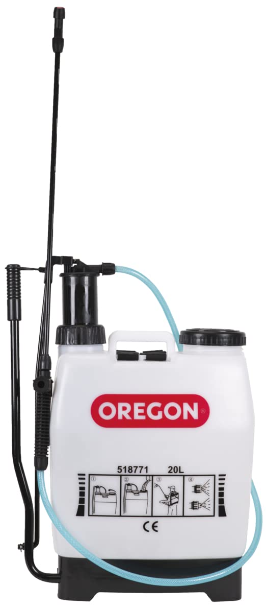 Oregon Backpack Sprayer with Lance and 4 Adjustable Spray Nozzle, Suitable For Pesticide, Lawn Feed, Weed and Moss Killer, Reliable Outdoor Garden & Lawn Care, Knapsack Sprayer Garden Tool, 16 Litres