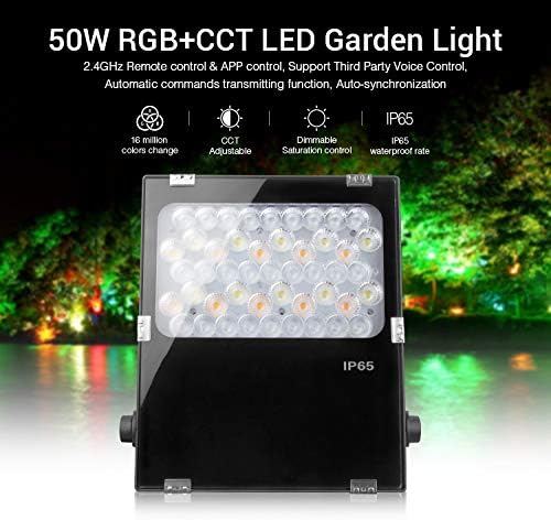 lighteu®, Milight Miboxer 50W AC100~240V Garden Spotlight RGBCCT Multi-Color Change and Color Temperature Adjustable WiFi LED Garden Lawn Light IP66 Waterproof futC06