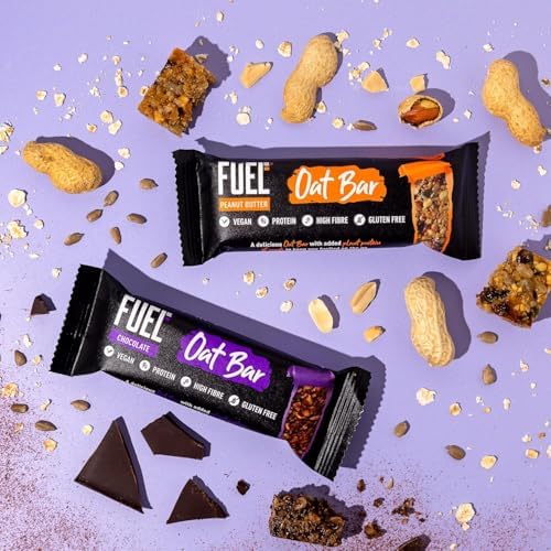 FUEL10K Peanut Butter Oat Bars, High in Protein & Fibre, 45 g (Pack of 16)