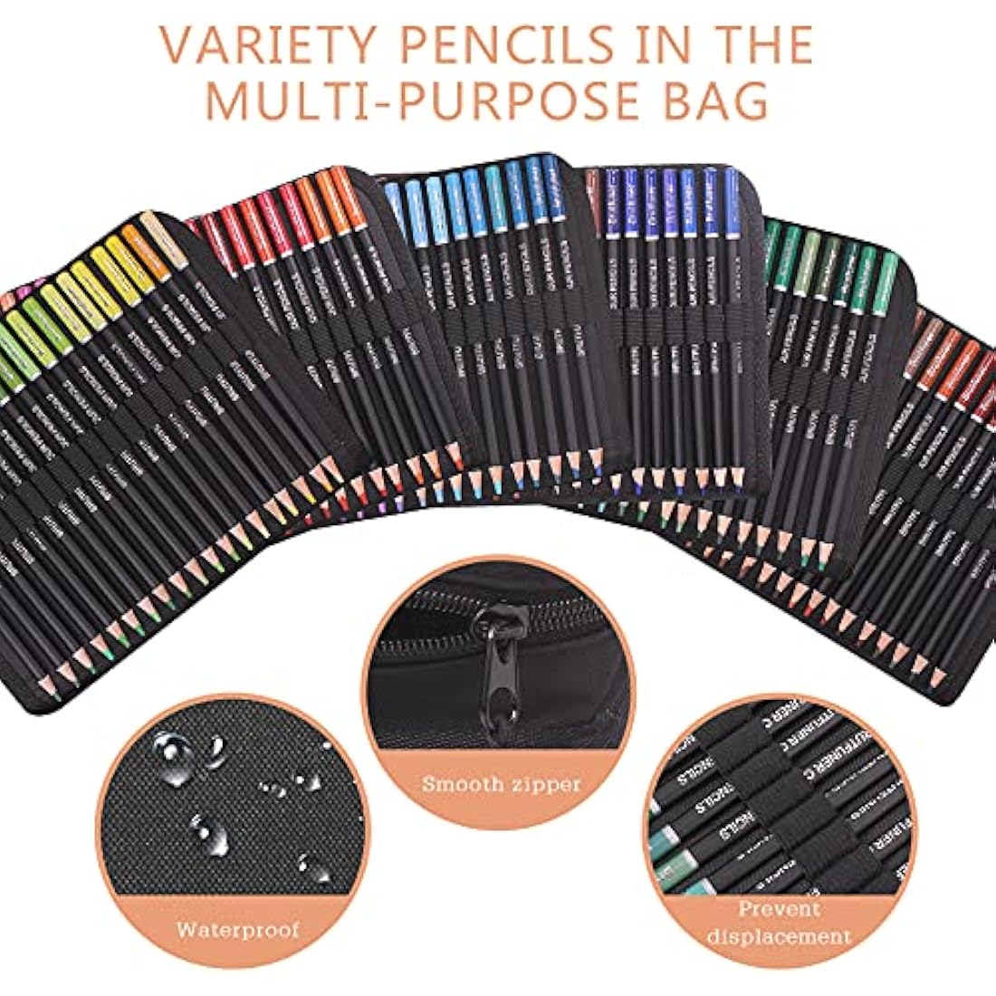 120 Colouring Pencils Zip-Up Set Perfect for Drawing, Sketching, Shading & Coloring, Vibrant Coloured Pencils for Adults & Pro Artists
