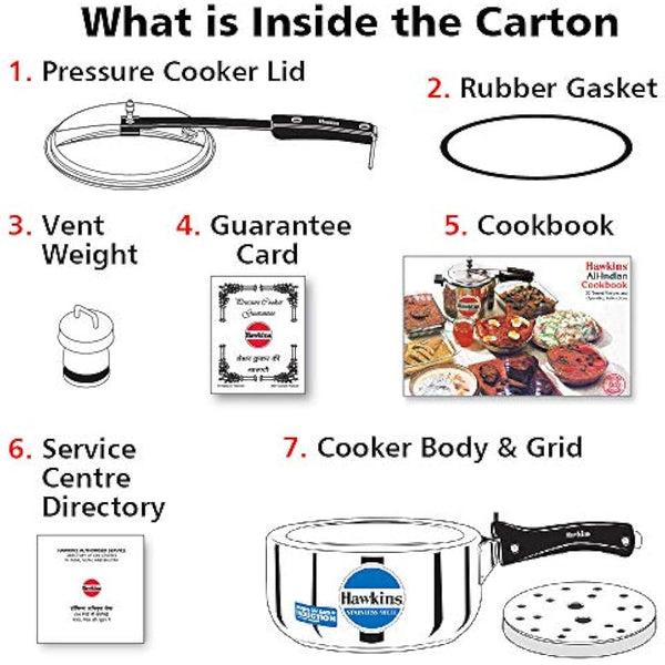 Hawkins B60 Pressure Cooker, 3 L, Silver