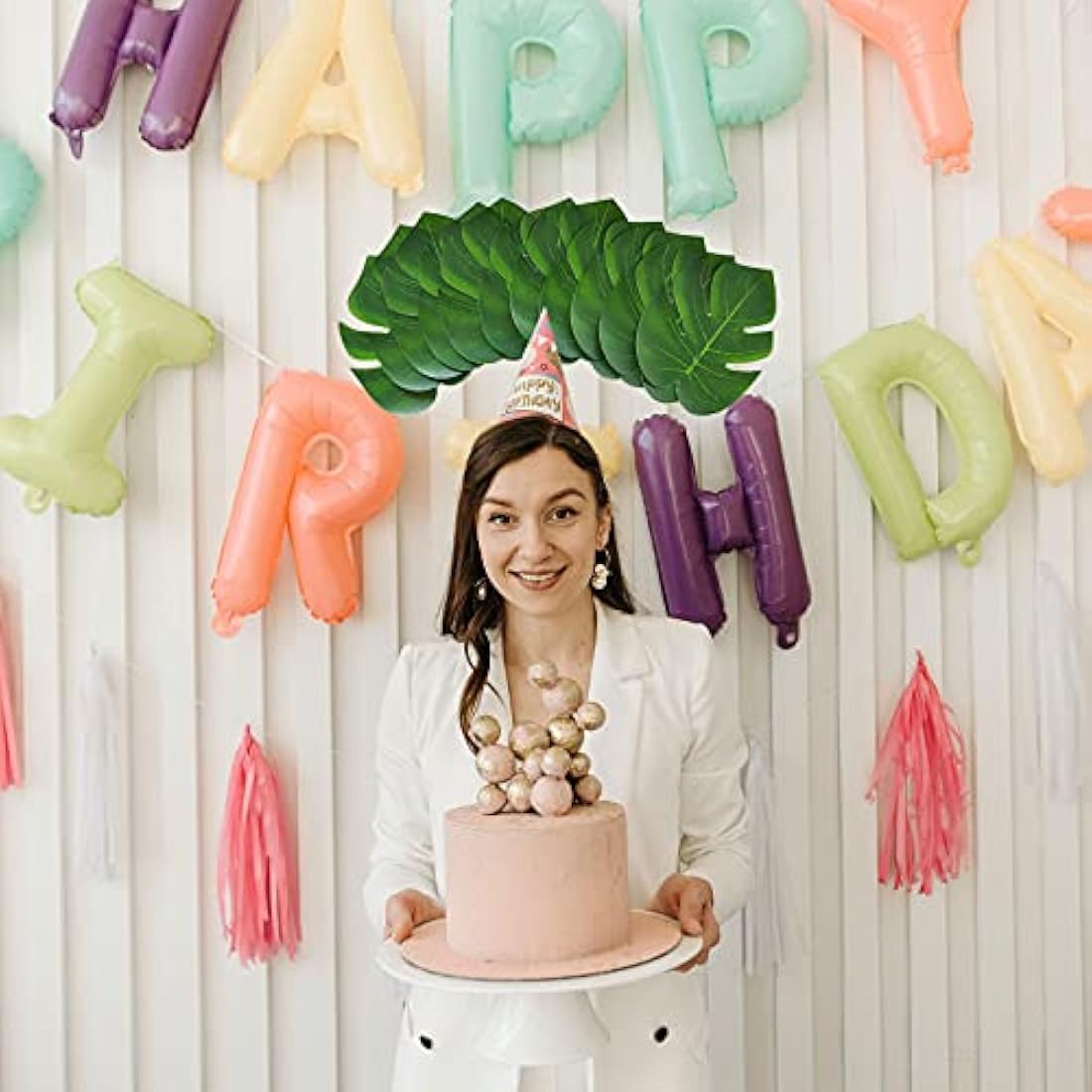 12PCS Artificial Palm Leaves Tropical Plant Leaves Tropical Leaf Jungle Leaves Decorations Faux Monstera Leaves Fake Leaves Safari Leaves For Hawaiian Luau Party Jungle Beach Theme Party Decorations