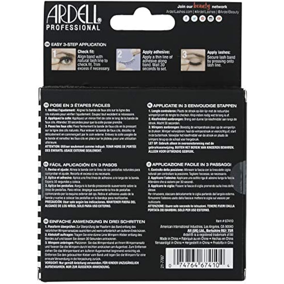 Ardell Faux Minx 811 False Lashes, Pack of 4
