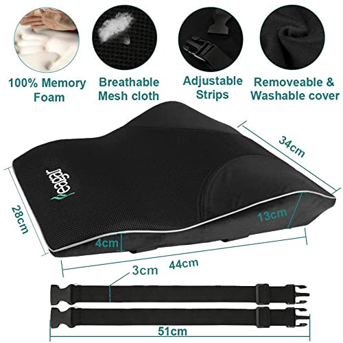 Feagar Lumbar Pillows Back Support Cushions Memory Foam Pillows for Car Seat Office Chair Home Sofa or Couch, Low Back Pillow Chair Cushions with