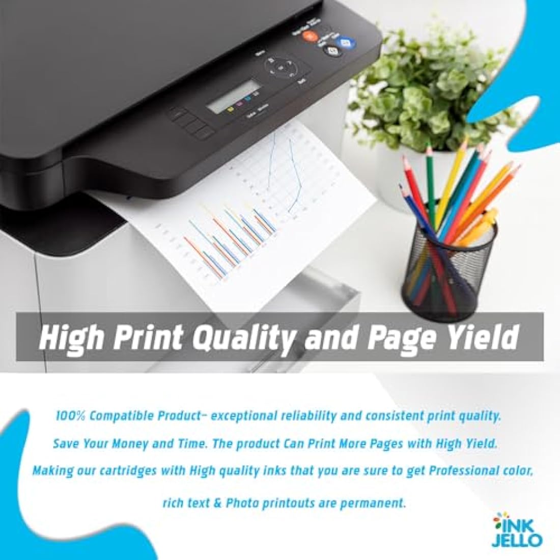 InkJello Compatible Toner Cartridge Replacement for HP LaserJet Pro 200 Color M251n M251nw MFP M276n MFP M276nw (BK/C/Y/M, 4-Pack)