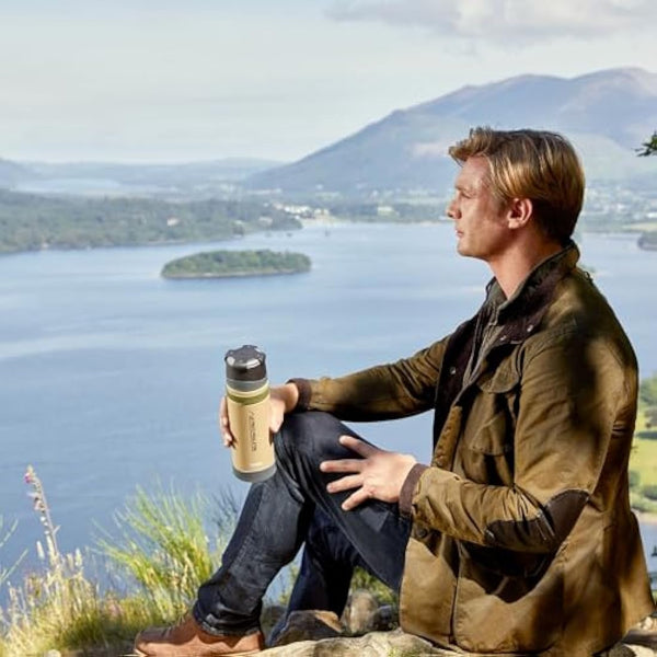 Thermos - Matt Black Ultimate Flask (500ml), Reusable Insulated Stainless Steel Thermal Coffee Cup for Hot or Cold Drinks, Vacuum Sealed Water Flask with a Leak-Proof Lid, 24hr Hot/24hr Cold