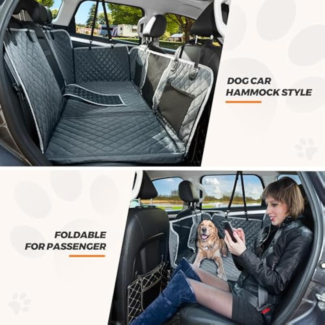 ANOSOSPECIAL Back Seat Extender,Dog Car Seat Cover,Waterproof Pet Hammock Travel Bed,Durable Camping Air Mattress,Non Inflatable Car Bed Mattress Easy Clean for SUV Truck (Grey)