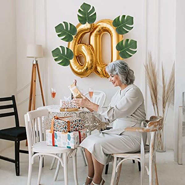 12PCS Artificial Palm Leaves Tropical Plant Leaves Tropical Leaf Jungle Leaves Decorations Faux Monstera Leaves Fake Leaves Safari Leaves For Hawaiian Luau Party Jungle Beach Theme Party Decorations