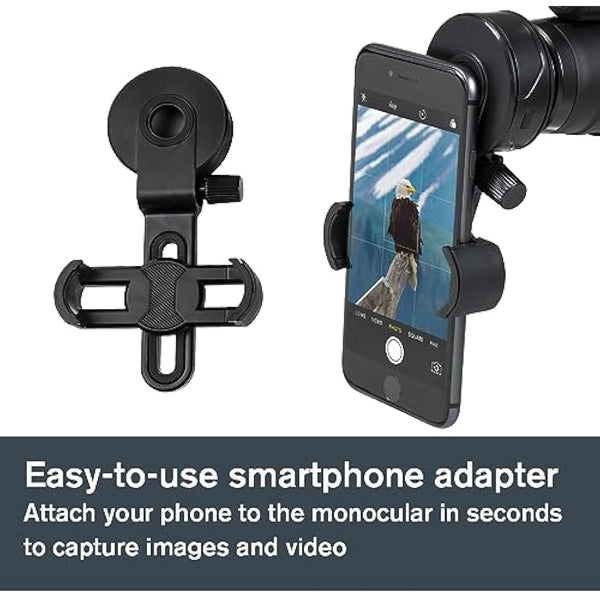 Celestron 72370 Outland X 10x50 Waterproof Monocular with Smartphone Adapter, Bluetooth Remote, Eyepiece Covers and Belt Case - Durable Housing, BaK-4 Prism Glass and Multi-Coated Optics, Black