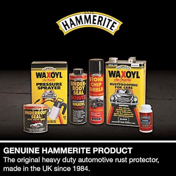 Hammerite Stone Chip Shield. Spray Shield Underseal Metal Paint for Cars. Underbody White Metal Paint. Rust Resistant, Durable Automotive Paint, 8 Year Protection - 600ml Aerosol 1.5 SqM Coverage