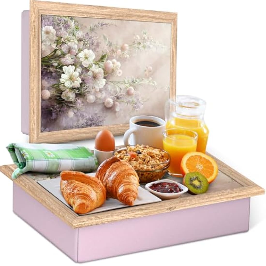 Empire Lap Tray with Bean Bag Cushion – Wooden Soft Padded Lap Tray with Cushion for Eating, Drinking & Laptop – Ideal for Breakfast, Dinner, Snacks & Work – Comfortable, Portable with Sturdy Design