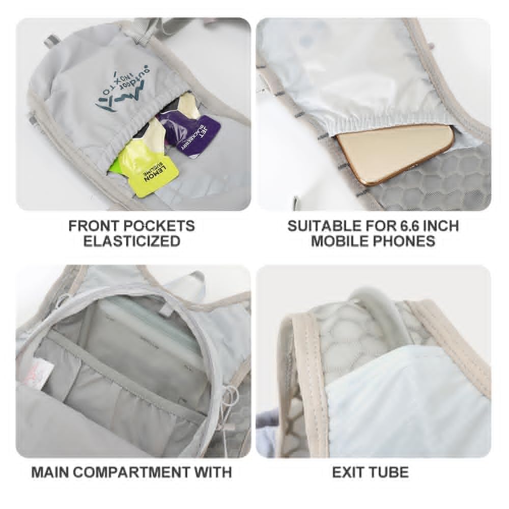 INOXTO running water bag vest backpack with1.5L water bladder hydration pack backpack suitable for running, cycling, mountain climbing, camping for