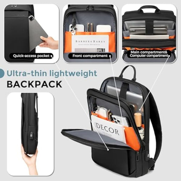 FENRUIEN Laptop Backpack Business Smart Backpack Waterproof fit 15.6 Inch Travel Durable Laptop Backpack with USB Charging Port (Regular)