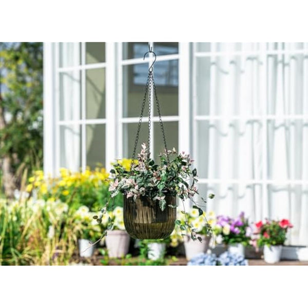 Josteve 6.5 Inch 2 Pcs Self Watering Hanging Planter Indoor Plant Pots with Drainage Holes, Outdoor Hanging Planters Flower Pot Basket, Visible Water Level, Plant Hanger Home Decor, Gardening