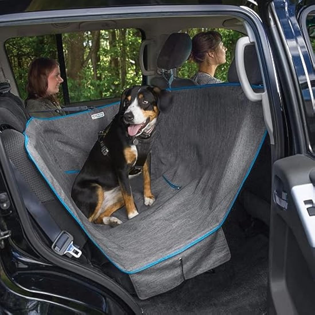 Kurgo Heather Half Hammock, Dog Car Seat Protector, Waterproof & Stain-Resistant, Secure Fit, Charcoal Grey