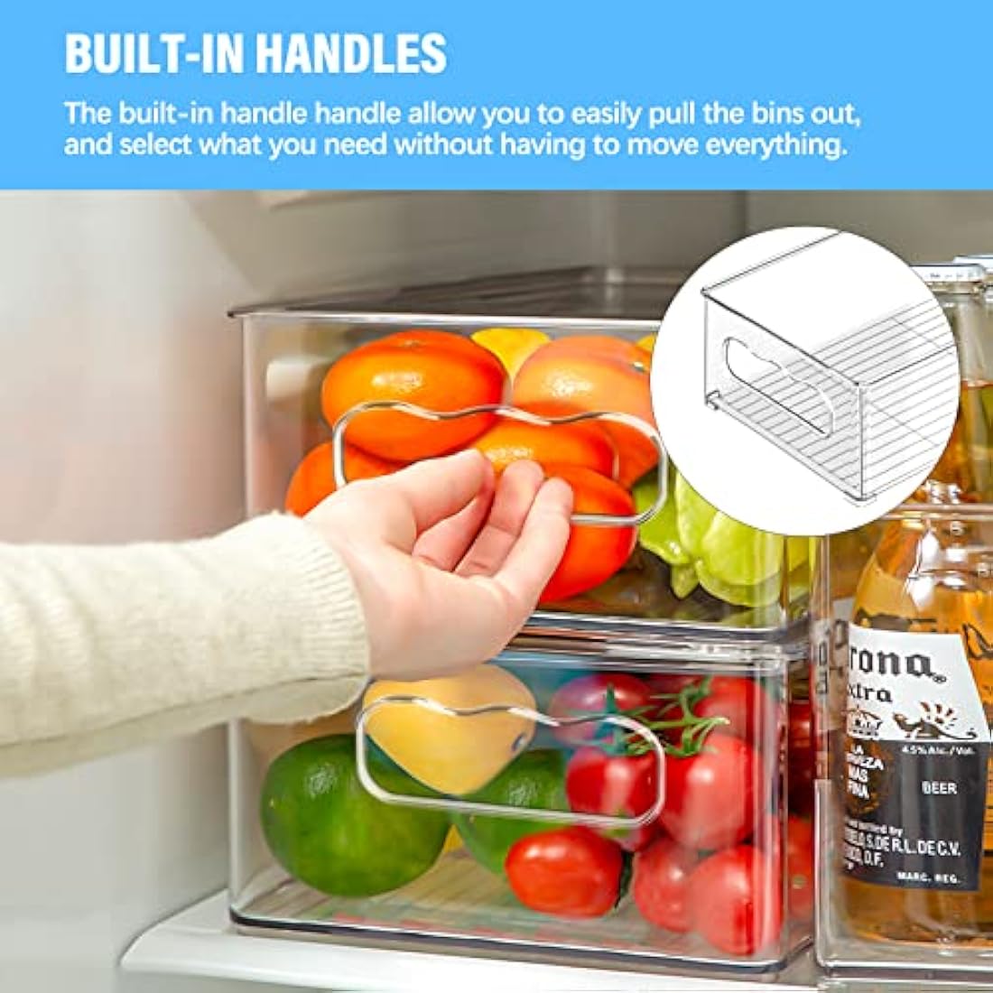 Changshengda Fridge Storage Organisers - 9 Pack (3 Size) Organisers for Pantry, Freezer, Cabinet, Drawer
