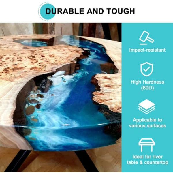 JDiction Epoxy Resin, Clear High Gloss 1 Gallon/3.78L Epoxy Resin Self-Leveling Coating and Casting Resin for Jewelry Making, Table Top, Wood and Mold Crafts