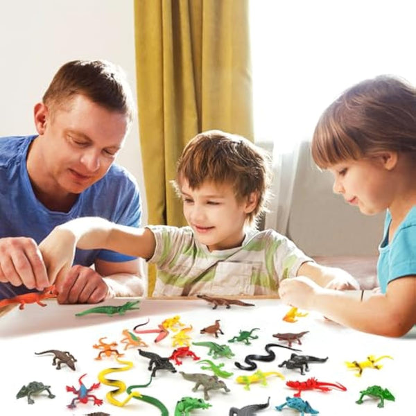 DOITEM 27Pcs Reptile Toys Realistic Figurines Model Animal Animal Figures Plastic Reptile Snake Lizards Frog Crocodile Toys Set Animals Toy for Kids Science Project Learning Educational Toy Gift