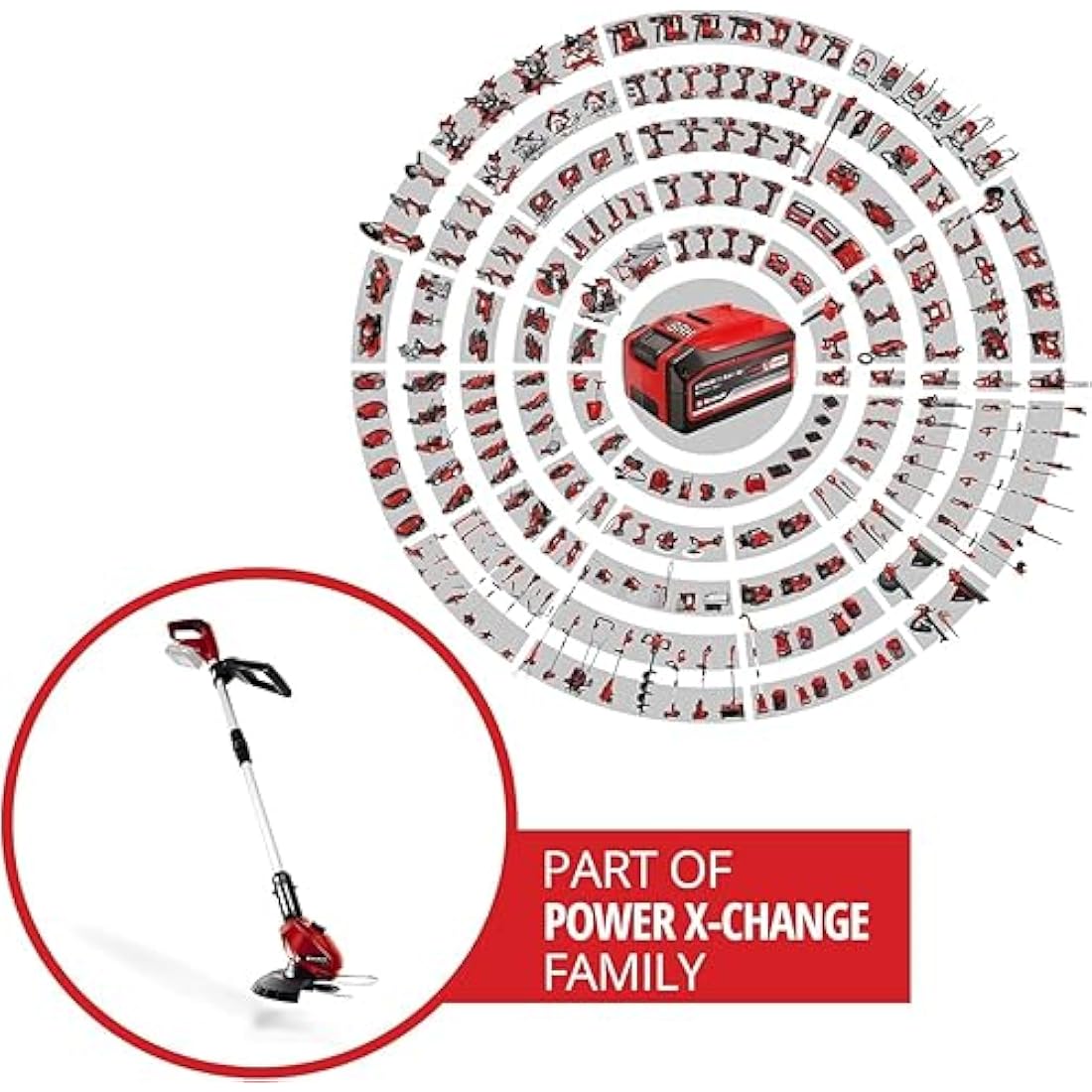 Einhell Power X-Change 18V Cordless Strimmer - 24cm Cutting Width, Cordless Grass Trimmer and Lawn Edger, Includes 20 x Blades - GE-CT 18 Li Solo Lawn Trimmer (Battery Not Included)