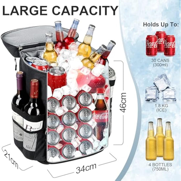 Estarer 35L Cool Bag Backpack Large Insulated Cooler Rucksack Leakproof Picninc Bag for 4 Persons,Men Women Lunch Bag for Outdoor Camping Beach