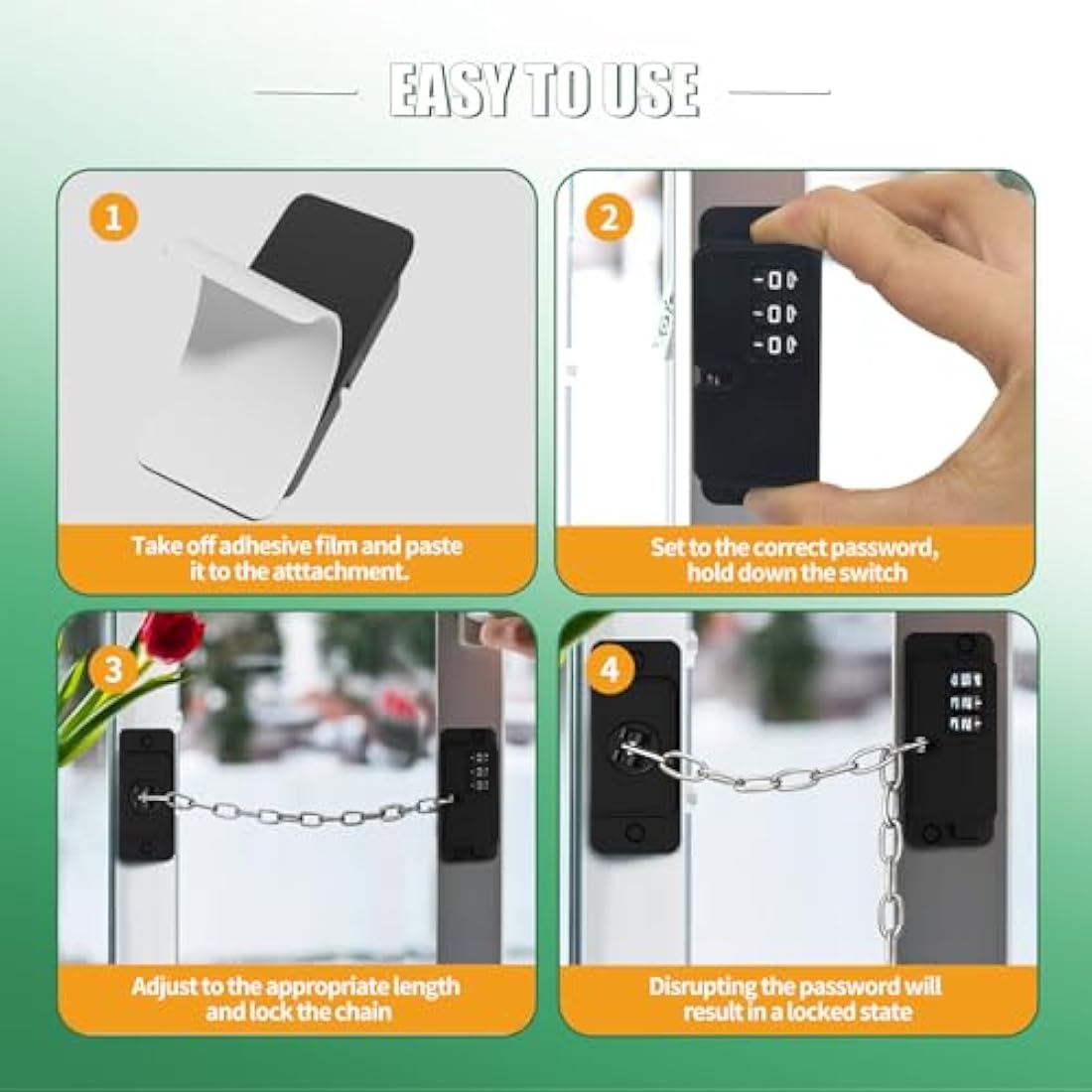 Evilsoul 2Pack Fridge Locks for Children with Adjustable Design, Digital Password Child Locks Door Lock Without Drilling Adhesive Restrictor Safety Lock for Fridge, Door, Window, Cabinet, Black