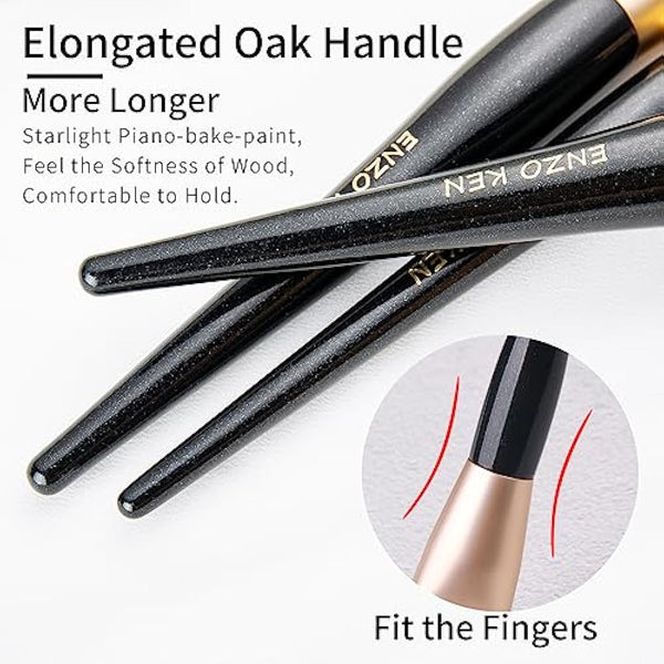 ENZO KEN Elegant Natural Goat Hair Makeup Brush Set with Gift Box, Natural Hair Makeup Brushes Set Professional, Make up Brushes Set Professional, Cosmetic Brush Makeup Set.