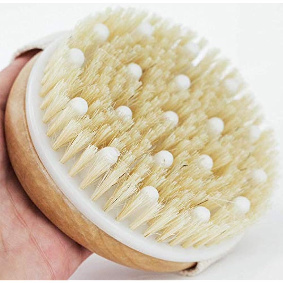 Mytlp Bath Body Brush Natural Bristles with Massage Nodules Reducing Cellulite Toxins