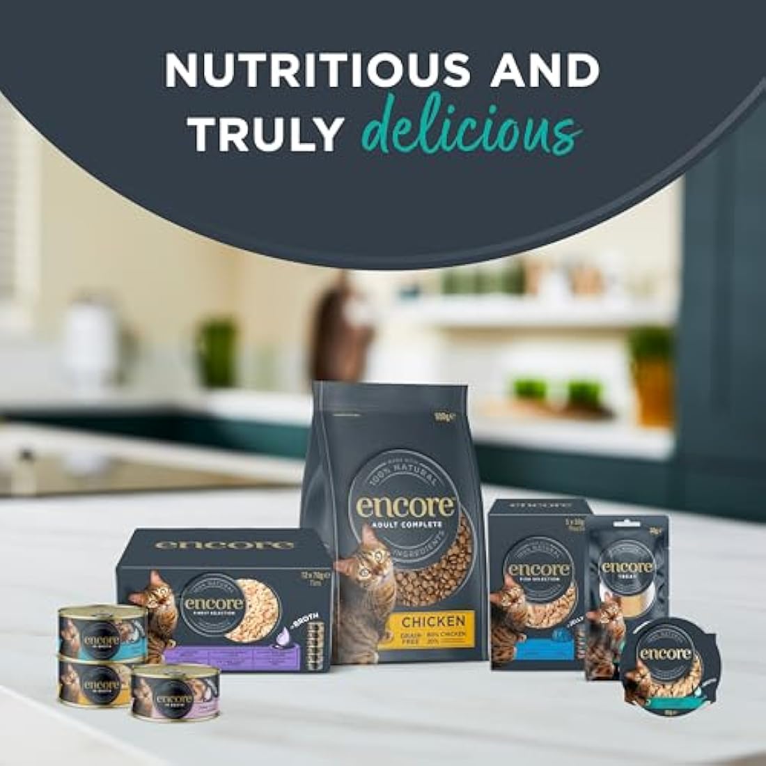 Encore 100% Natural Wet Cat Food, Chicken Breast in 70g Tin, (Pack of 16)