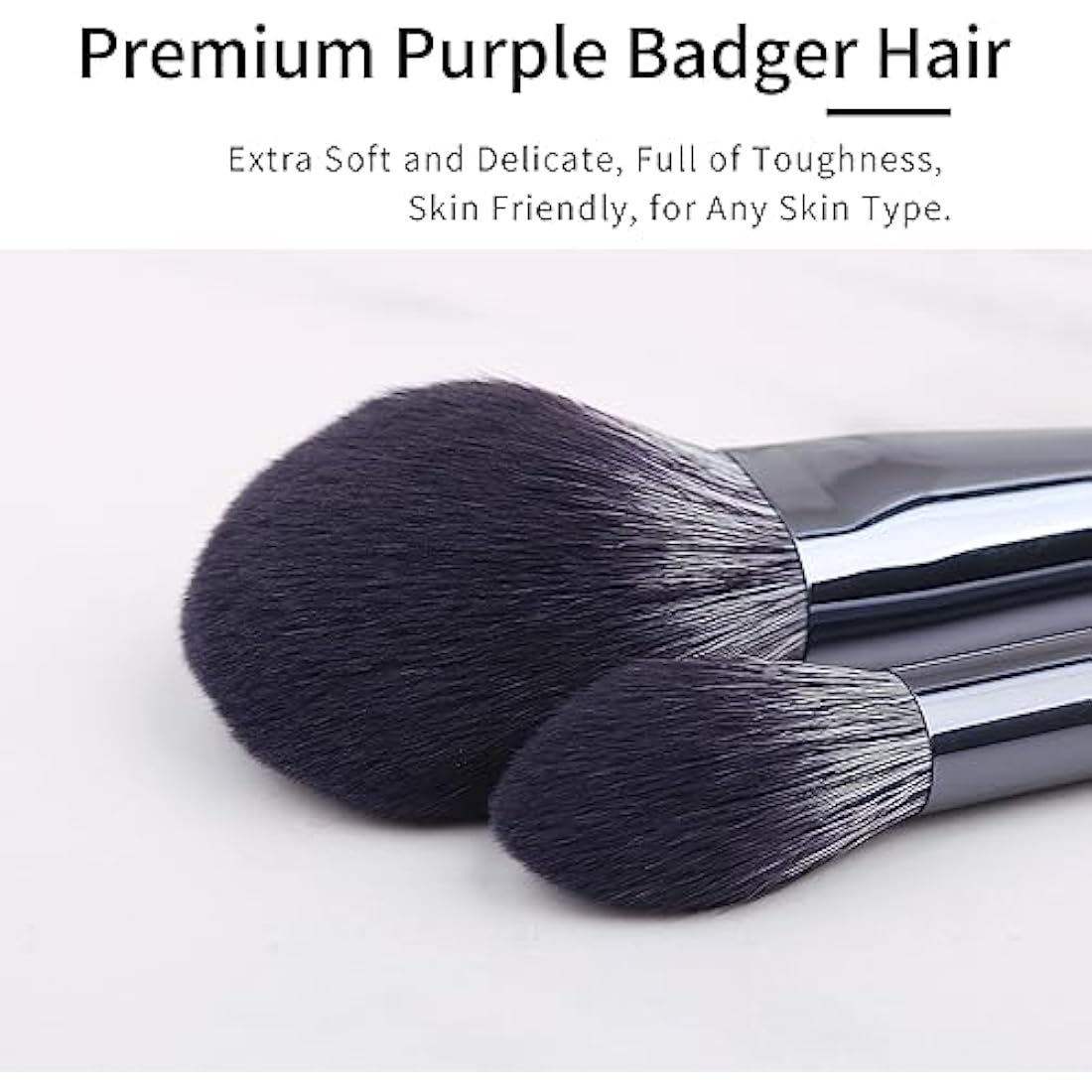 ENZO KEN Natural Purple Badger Hair Makeup Brushes Set Professional, Walnut Makeup Brush Set with Case, Cosmetic Brushes Makeup Set, Natural Bristle Makeup Brush - ShuiMo