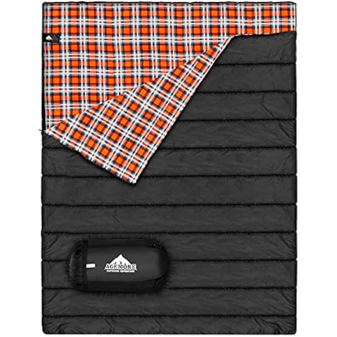 Double Cotton Flannel Sleeping Bag for Camping, Hiking, or Hiking. Queen 2 Cold Weather Waterproof Sleeping Bag for Adults or Teenagers.