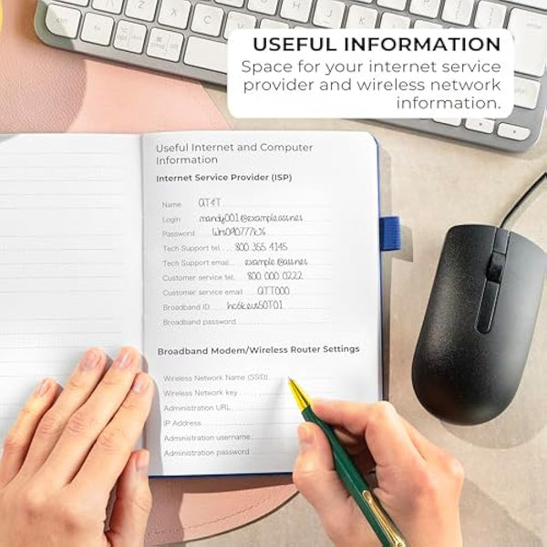 Clever Fox Password Book with alphabetical tabs. Internet Address Organizer Logbook. Medium Password Keeper for Website Logins (Royal Blue)