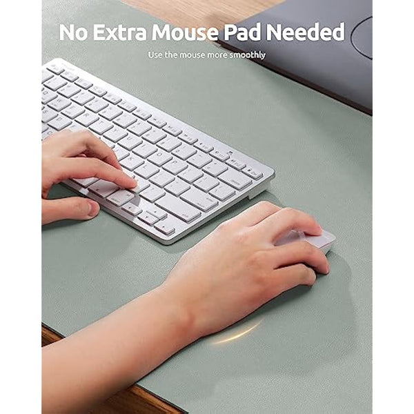 YSAGi Leather Desk Mat, Large Mouse Mat, Non-Slip Desk Pad, Waterproof PU Leather Table Protector Writing Pad for Office and Home (90 x 43 cm, Grayish Green)