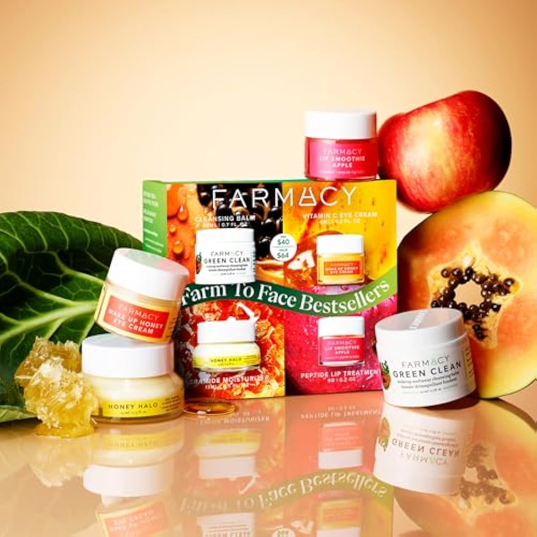 Farm to Face Bestsellers - Green Clean, Wake Up Honey, Honey Halo, Lip Smoothie