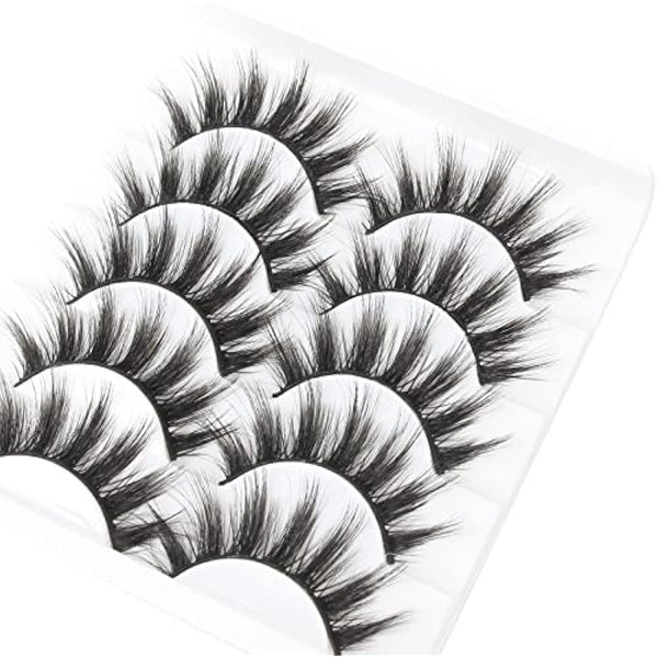 False Lashes Mink Natural Eyelashes 3D Mink Faux Mink Lashes Wispy Short Eyelashes Fluffy Lashes Natural Look 5 Pairs Pack by Glowingwin