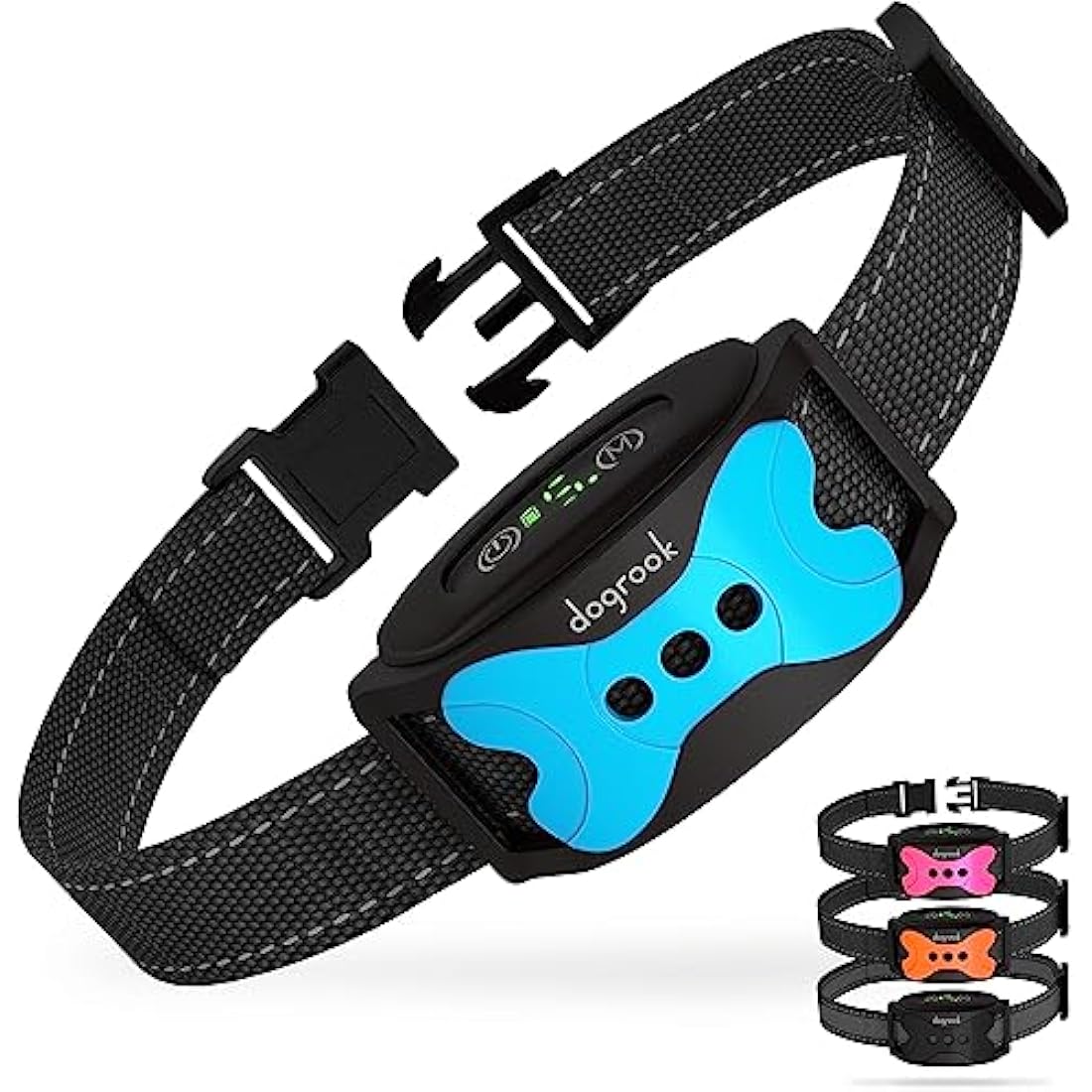 DogRook Dog Bark Collar - Rechargeable Smart Anti Barking Collar for Dogs - Waterproof No Shock Bark Collar for Small/Medium/Large Dogs - Anti Bark Collar for Dogs with 5 Sensitivity Levels
