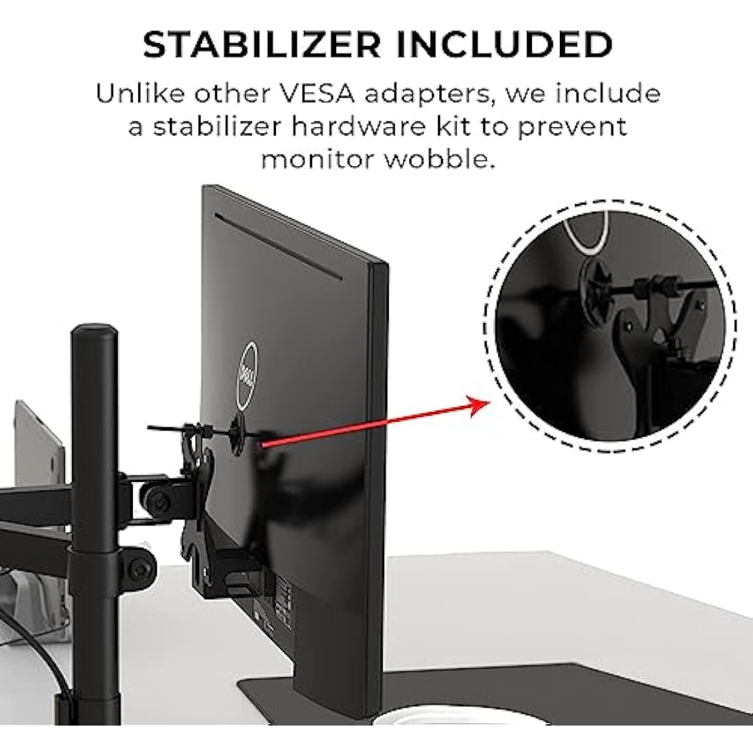 HumanCentric VESA Mount Adapter Compatible with Dell Monitors SE2416HX, SE2717HX, SE2717HR, SE2717H, S2216M, S2216H, SE2716H, SE2216H, SE2417HG, SE2416H, S2216H, 75x75mm and 100x100mm Patterns