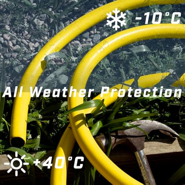 Faithfull Heavy-Duty Reinforced PVC Builders Hose 30M (98ft) 19mm (3/4in) Diameter – 24 Braid Fibre Mesh, Kink & Twist Resistant Hose Pipe