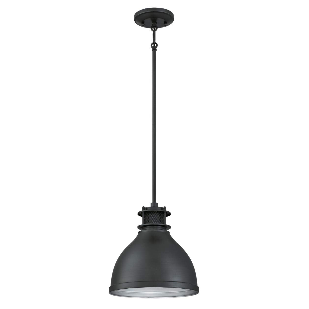 63268 One-Light Indoor Pendant, Matte Brushed Gun Metal Finish with Mesh Detail
