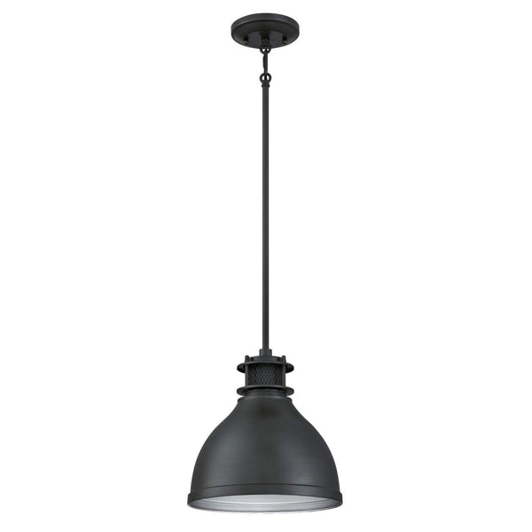 63268 One-Light Indoor Pendant, Matte Brushed Gun Metal Finish with Mesh Detail
