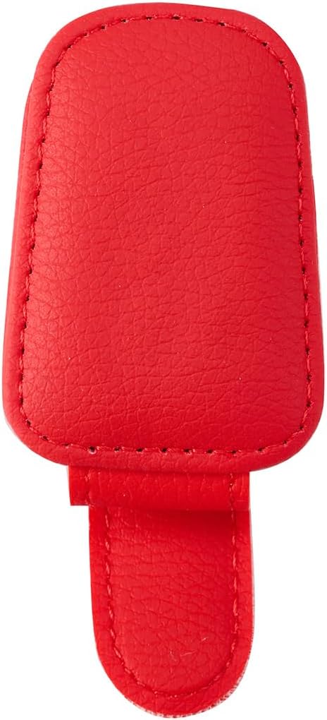 Premium Leather Sunglasses Holder for Car Visor - Luxury Car Accessories Organizer, Stylish Unisex Gift for Men & Women, Durable Eyeglass Case Clip with Compact Design (Black)