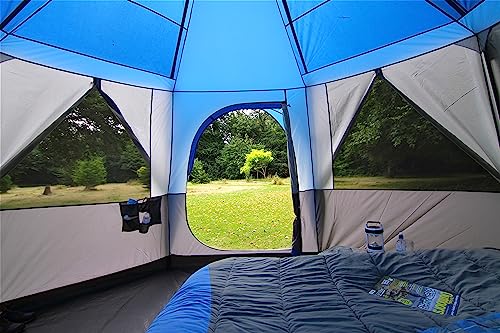 Coleman Tent Octagon, 6 Man Festival Dome Tent, 6 Person Family Camping Tent with 360° Panoramic View, Stable Steel Pole Construction, Sewn-in Groundsheet, 100 Percent Waterproof