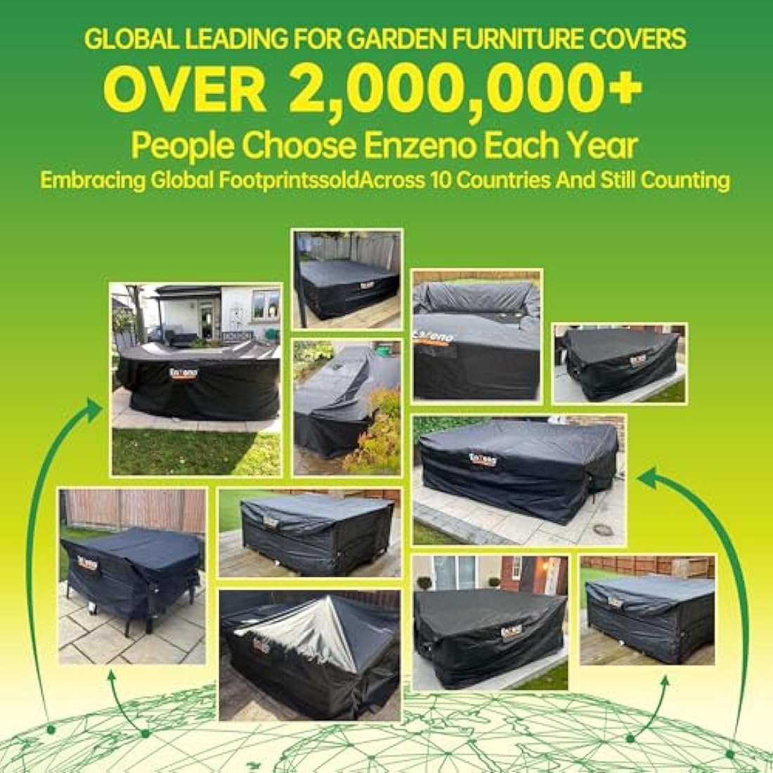 Enzeno Garden Furniture Covers，180X120X74cm Waterproof，420D Heavy Duty Oxford Fabric Outdoor Patio Table Cover with Air Vent for Chair and Table Cover